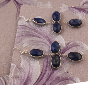 Pendientes de Aro con Piedras Preciosas Redondas de Lapislázuli Natural, Plata de Ley 925, para Bodas y Fiestas, a Precio de Fábrica - Product Image 5