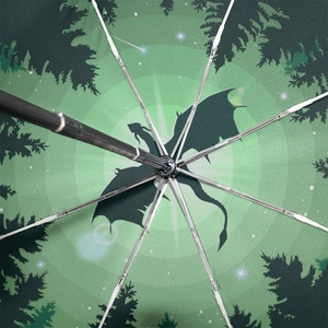 High Quality Luxury 3-fold Automatic Business Rain Umbrella Strong Windproof Black Wooden Handle logo Printing Business Gifts - Product Image 3