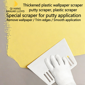 Grattoir en plastique épaissi, petit/grand, transparent, pour l'application de peinture, outil pour film de papier peint, longueur de lame de 18,5 cm, modèle - Product Image 2