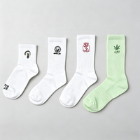 Chaussettes en coton personnalisées avec logo brodé, design sur mesure, chaussettes de mode pour hommes, chaussettes tube, vente en gros, OEM, en stock