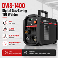 Poste à souder TIG 1400 en gros 220V 140A DC Inverter Numérique Économie de Gaz Arc Argon Haute Fréquence Portable Acier Inoxydable 6.5kW OEM