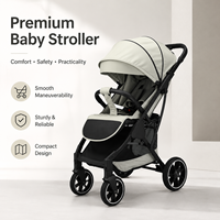 Poussette bébé 3-en-1 pliable et portable avec cadre en alliage, 4 roues et système de dossier inclinable pour les voyageurs