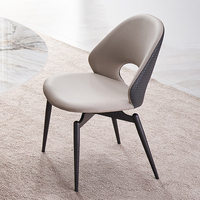 Chaise de salle à manger minimaliste italienne haut de gamme pour usage domestique et professionnel, chaise de salle à manger pivotante avec dossier, chaise de salle à manger moderne en cuir