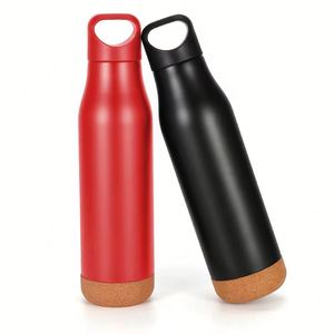 Termo Deportivo Portátil de Acero Inoxidable con Base de Corcho, Doble Pared, 500 ml, Botella de Agua Ecológica para Viajes - Product Image 2