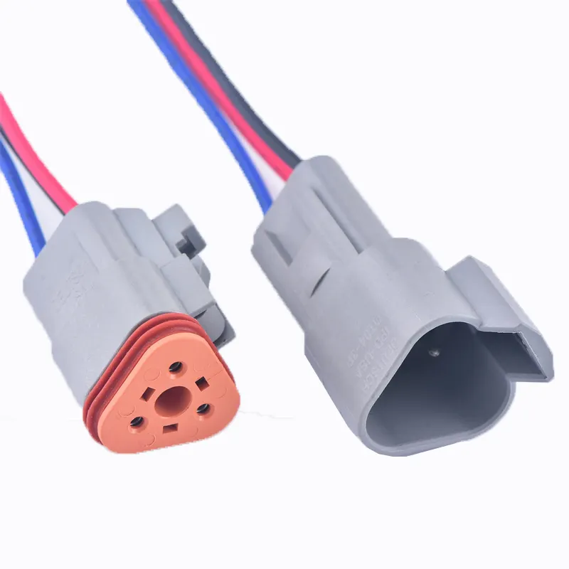 Custom Automotive Electrical Wire harness assembly Deutsch 3P Connector 3 Wire 16AWG Male DT04 3P AT04 3P Female DT06 3S AT06 3S