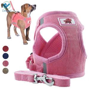 Deago Arnés para mascotas con correa reflectante suave sin estrangulamiento Control fácil para perros pequeños gato viajes al aire libre (Rosa, L) - Product Image 1