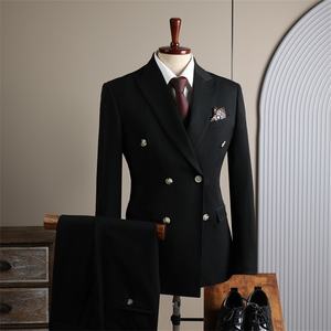 <span class=keywords><strong>Costume</strong></span> <span class=keywords><strong>Italien</strong></span> pour Hommes Élégant de Mariage, Complet Homme Haut de Gamme Croisé Trois Pièces pour Cérémonie - Product Image 4
