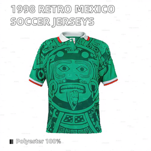 Hochwertiges Retro Mexico Green Fußball trikot Fußball Camisetas Man Shirt mit benutzer definiertem Logo Automat isierte Schneid technik - Product Image 2