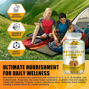 Ausreson Geléia Real <span class=keywords><strong>Ginseng</strong></span> Gummies Pure Organic Honey <span class=keywords><strong>Plus</strong></span> Suplemento de Saúde Vegan Geléia Real Gummies para ImunoSuporte - Product Image 3