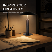 Lámpara de Mesa Moderna Minimalista de Metal con LED de Alto CRI 90, Luz Ambiental Decorativa para Dormitorio y Estudio