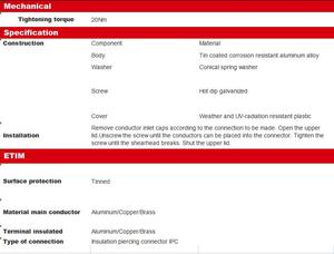Sentuo điện áp thấp ABC phụ kiện hợp kim nhôm có thể điều chỉnh C Loại cách nhiệt cuối cùng chết kẹp - Product Image 6