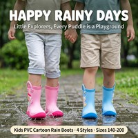 Bottes de pluie pour enfants en PVC avec logo personnalisé, antidérapantes, arc-en-ciel, avec poignée de transport, bottes de pluie pour enfants, bottes Wellington pour tout-petits