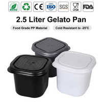 Boîte de rangement en plastique pour crème glacée en PP de qualité alimentaire certifiée, 2,5 L, avec couvercle