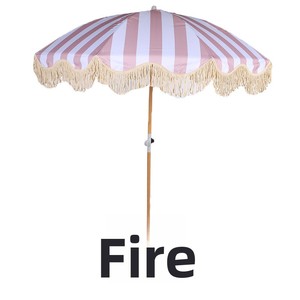 Parasol en bois à franges pour extérieur, protection solaire, plage, bord de mer, piscine, cour, camping - Product Image 5