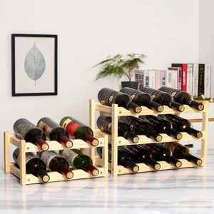 Estante de vino pequeño 2 en 1 para encimera, organizador de insertos de madera, estante de vino apilable para cocina y hogar, Bar, uso General, muebles para el hogar - Product Image 5