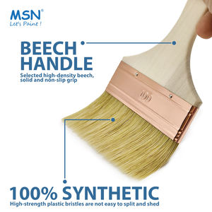 Pinceau à poils synthétiques 100% plastique de haute qualité avec manche long en bois - Product Image 3