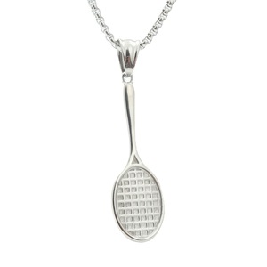 Collar con Colgante de Raqueta de Tenis, Cadena de Acero Inoxidable en Oro y Plata, Joyería Unisex para Regalo - Product Image 5