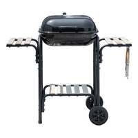 Barbecue portable commercial de style coréen moderne en acier, avec fumoir et table latérale, idéal pour le camping et le jardin