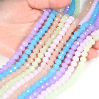BOBOHOO Cuentas Sueltas de Alta Calidad Populares de 4/6/8mm, Cuentas de Cristal Facetadas AB, Cuentas de Vidrio Rondelle para Pendientes de Aro y Pulseras