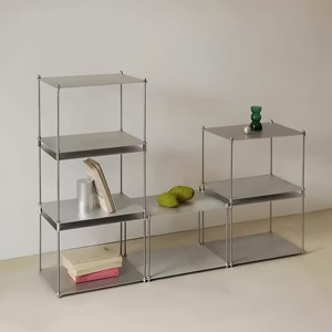 Meuble de rangement mural modulaire de luxe <span class=keywords><strong>Bauhaus</strong></span> en acier inoxydable, hauteur réglable, pour salon - Product Image 3