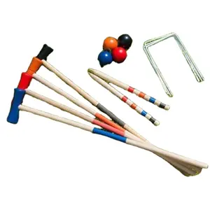 Hot sales portable Travel Traditional rubber wooden croquet set