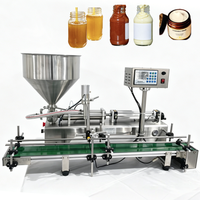 Machine de remplissage de bureau 100 ml pour pâtes, crèmes, yaourts, cosmétiques, jus, morceaux de fruits, eau pure et shampoing, avec convoyeur