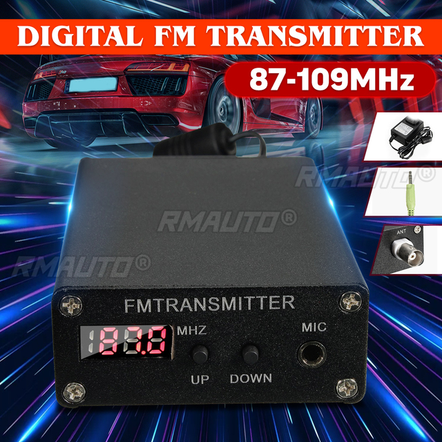 KROAK Black 5W Stereo Digital FM Transmitter FM Radio Transmitter Mini FM Radio Station