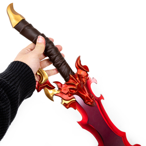 Espada de juguete curva roja de 63 cm con guardia de dragón para cosplay, juego de rol, espada individual. - Product Image 6