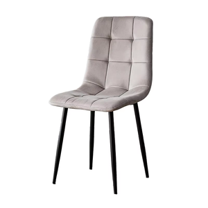 Sedia da Pranzo Ergonomica con <span class=keywords><strong>Schienale</strong></span> <span class=keywords><strong>Alto</strong></span>, Stile Nordico, Moderna, Imbottita in Tessuto a Righe con Base in Velluto - Product Image 2