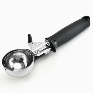 Cuillère à <span class=keywords><strong>glace</strong></span> en acier inoxydable avec déclencheur, cuillère à boules de fruits, gadget de cuisine domestique - Product Image 3