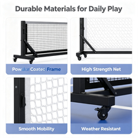 Système de filet de pickleball portable et mobile avec poteaux pour terrains extérieurs et intérieurs, entraînement en club