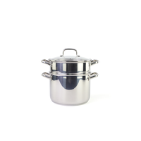 Ensemble de casseroles et poêles en acier inoxydable Axa-Cookware, batterie de cuisine avec marmite, casserole, poêle à frire avec couvercles, ensemble de vaisselle de cuisine