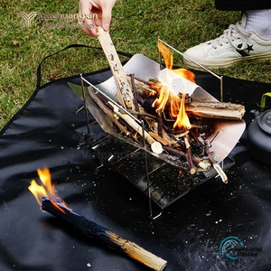 Paño ignífugo para exteriores, con revestimiento de silicona, resistente al fuego, para acampar, para barbacoa, almohadilla aislante. - Product Image 2