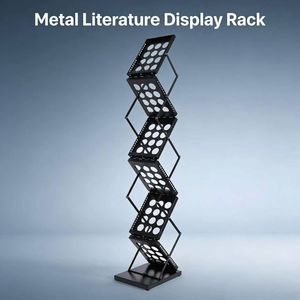 Exhibidor <span class=keywords><strong>de</strong></span> Folletos Negro <span class=keywords><strong>de</strong></span> Venta Directa <span class=keywords><strong>de</strong></span> Fábrica, Soporte <span class=keywords><strong>de</strong></span> Hierro para Literatura, Perfil Alto y Delgado con Servicio <span class=keywords><strong>de</strong></span> Logotipo Personalizado - Product Image 1