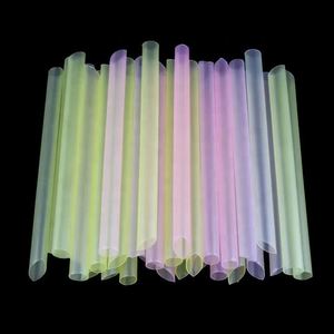 Pajitas de plástico de colores surtidos, extra anchas, para batidos, envueltas individualmente, con punta afilada para burbujas/boba - Product Image 1