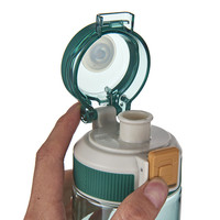 Botella de agua de plástico Tritan transparente al por mayor con tapa pop, Impresión de logotipo personalizado, diseño deportivo para beber directamente para acampar