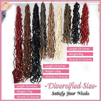 Extensions de cheveux bouclés Goddess Faux Locs de 36 pouces en gros pour femmes noires, pré-bouclées, synthétiques, douces, Nu Locs pour tresses