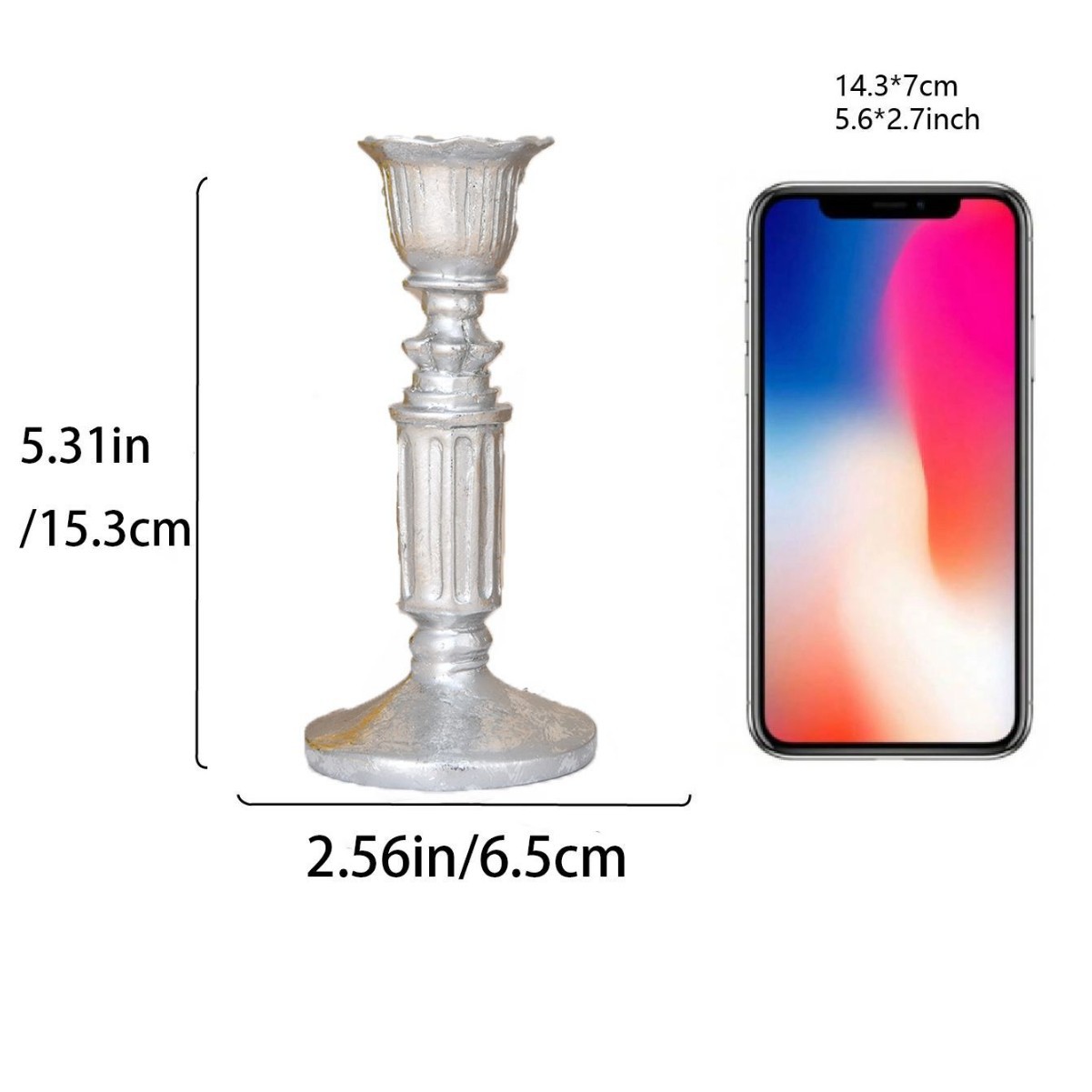 2A5cXH round mouth high candle holder (silver)