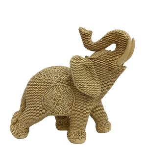 Satılık yeni tasarım rattan bak fil heykelleri altın renk fil - Product Image 5