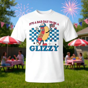 T-shirt à manches courtes et col rond pour femme, avec inscription « It'S A Bad Day To Be A Glizzy 4Th Of July Hot Dog », pour activités promotionnelles - Product Image 3