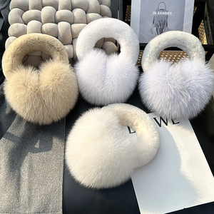 <span class=keywords><strong>Cache</strong></span>-oreilles d'hiver chauds et luxueux pour femmes, en fourrure de renard véritable, doux et moelleux, de haute qualité, vente en gros - Product Image 3