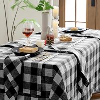 Motif imprimé 100% lin nappe couverture tissu pour événement vérifié pur lin lin Rectangle