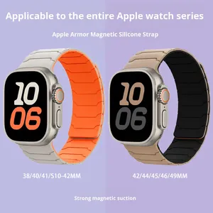 Correa de Silicona para Reloj Apple Watch S 10 11 46mm Ultra 49mm SE 44mm 42mm 38mm, Correa Magnética de Doble Color - Product Image 4