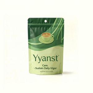 Café Instantáneo Botánico Crudo Mezclado 10g*10 Sobres, Bolsa Doypack Verde Bicolor con Diseño de Onda, Suministro a Granel OEM de Fábrica - Product Image 1