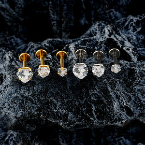 दाएं ग्रैंड एटम F136 टाइटेनियम 16 ग्राम दिल cz आंतरिक रूप से थ्रेडेड फ्लैट बैक लेरेट ट्रेगस हेलिक्स नाक - Product Image 6