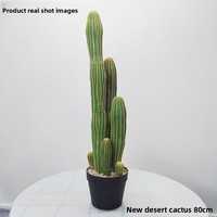 Cactus artificiel (Saguaro) de grande taille de style nordique, 100-200 cm, en pot, sur le thème du désert, parfait pour la décoration au sol et les vitrines