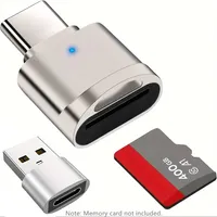 Lector de Tarjetas TF Tipo C con Carcasa de Aleación de Zinc, Lector de Tarjetas SD con Adaptador USB C a USB, Apto para Laptop, MacBook, Samsung Galaxy
