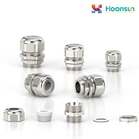 Connecteurs de câbles basse tension certifiés CE ROHS IP68 Hoonsun HX-NG, nickelés, étanches, usage industriel, filetage M12-M63