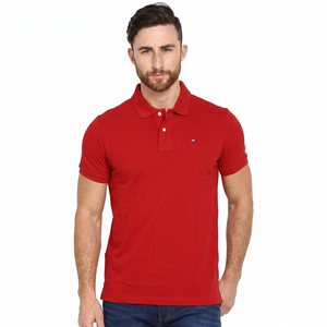 Camiseta de manga corta para hombre, estilo 1985, de algodón orgánico, biolavado, con media cremallera, ajuste ceñido, sin estampado, para gimnasio - Product Image 1