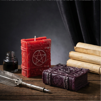 Bougie parfumée artisanale en cire de soja pour l'aromathérapie, thème rituel mystique, décoration spirituelle pour la maison, design livre de sorts magiques, idéale pour les fêtes et le Nouvel An